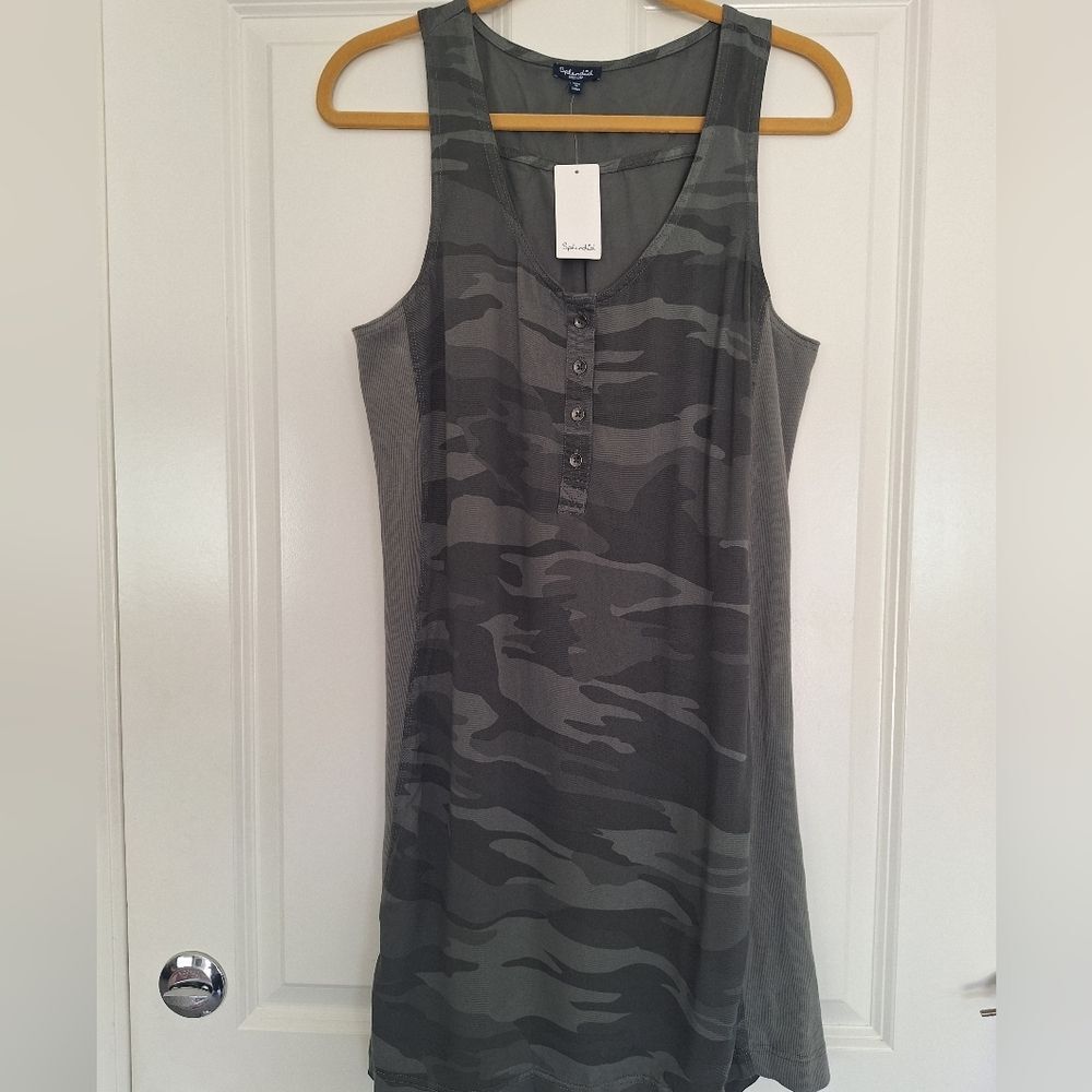 Splendid Army Green Print Dress Size M